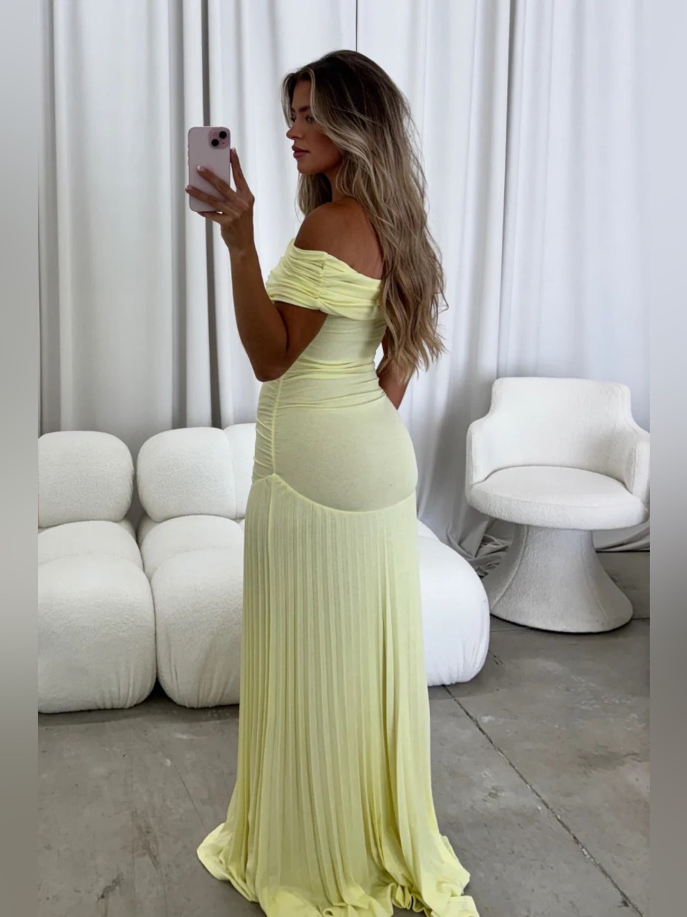 Shop Worth Collective Halo yellow maxi dress butter yellow size Large L